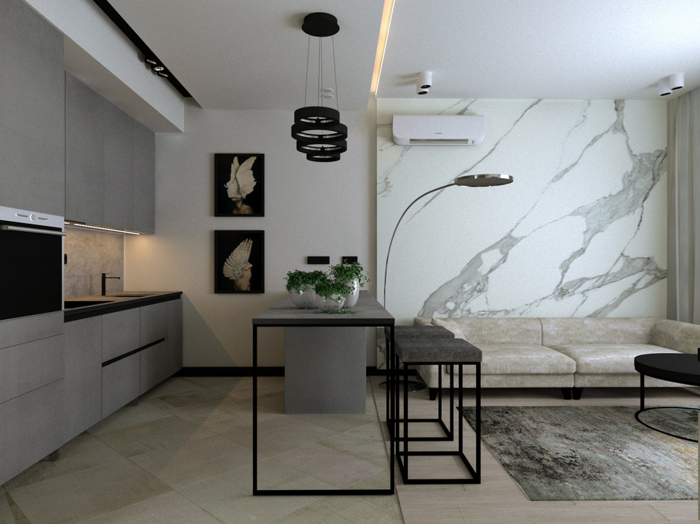 Обложка проекта: гостиная с баром на балконе