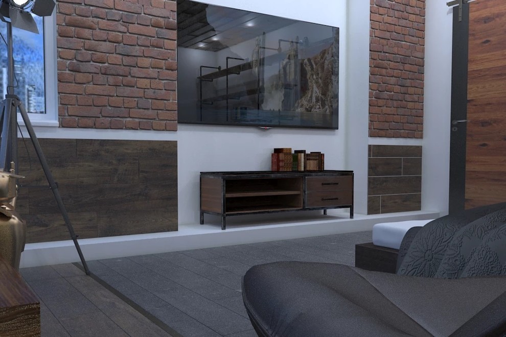 СПАЛЬНЯ МОСКОВСКОГО ХОЛОСТЯКА В СТИЛЕ ЭКО-ЛОФТ