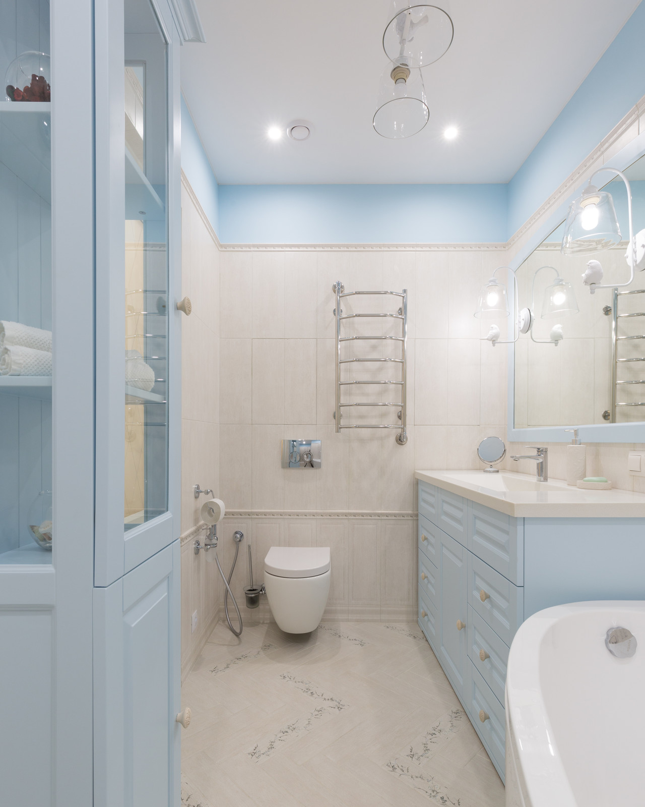 Реализованный проект ванной комнаты "Кусочек Прованса"