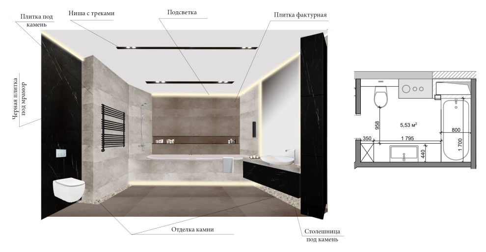Коллажи проекта 3-х комнатной квартиры