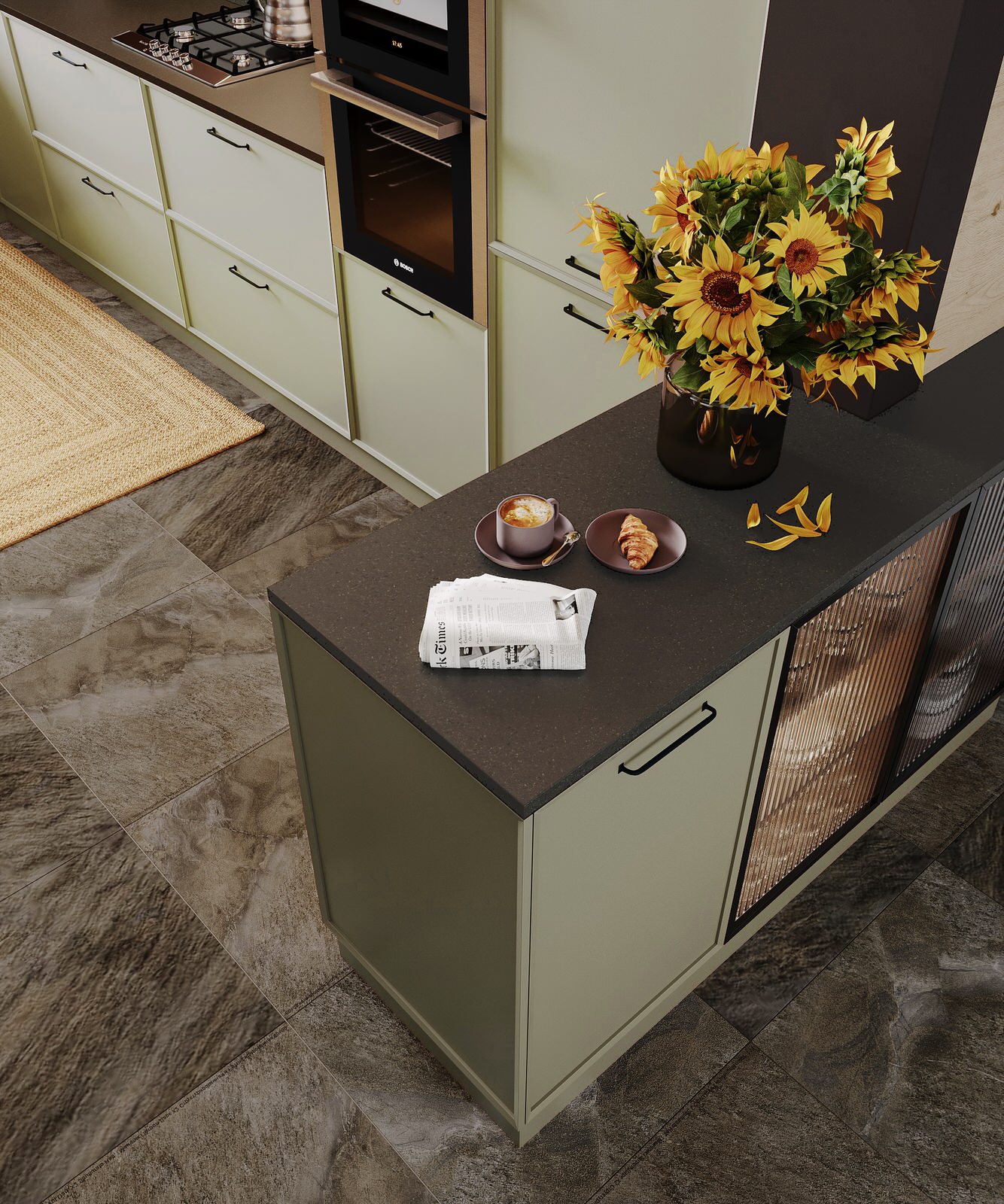 Кухня в загородном доме.