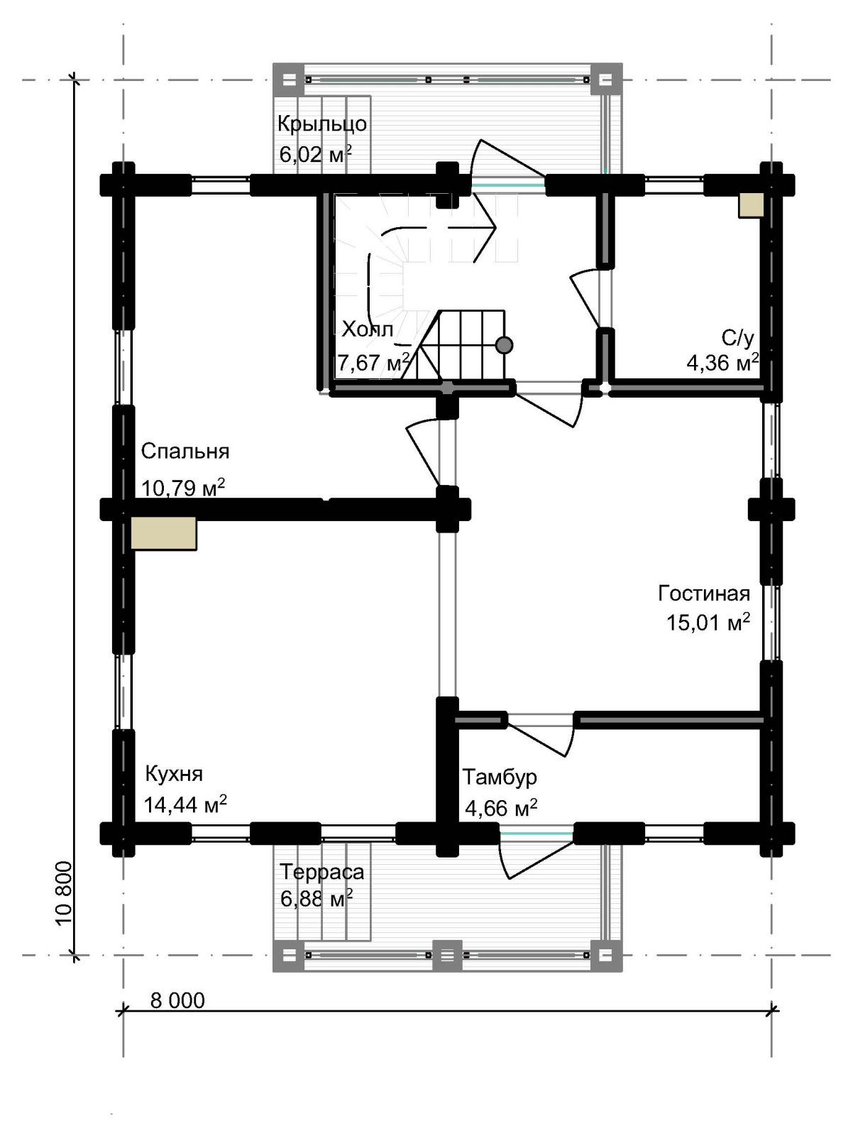 Дом из клееного бруса Болдино-130