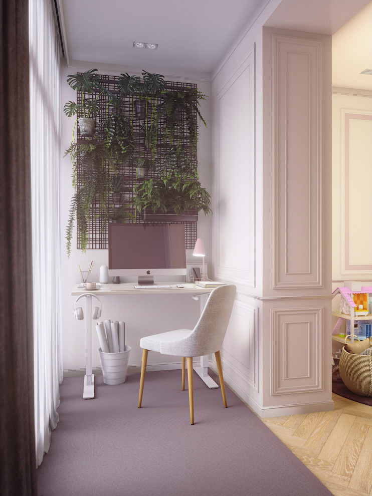 Дизайн-проект квартиры 120 кв.м.  Детская для девочки (старшая)