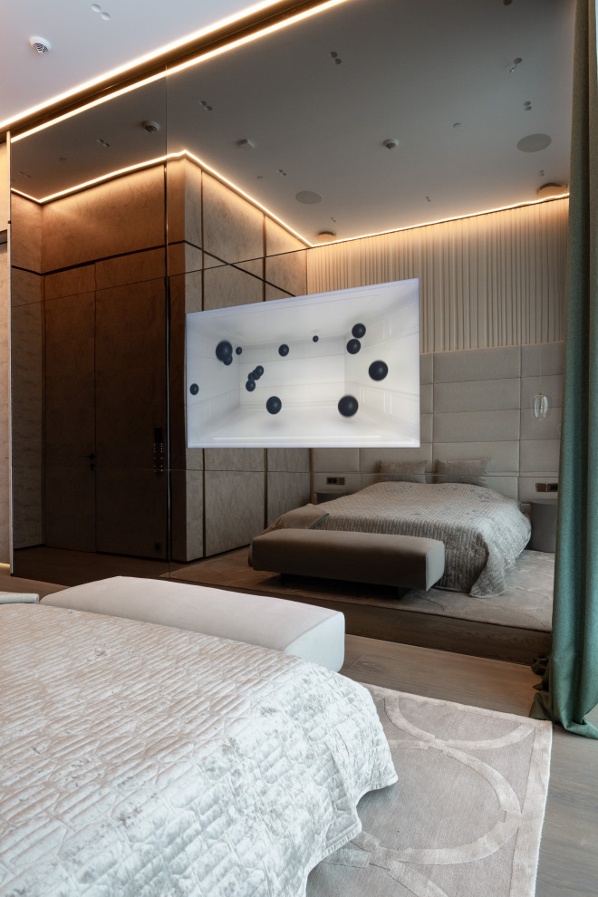 Скрытая стеклянная стеновая панель для зоны ТВ