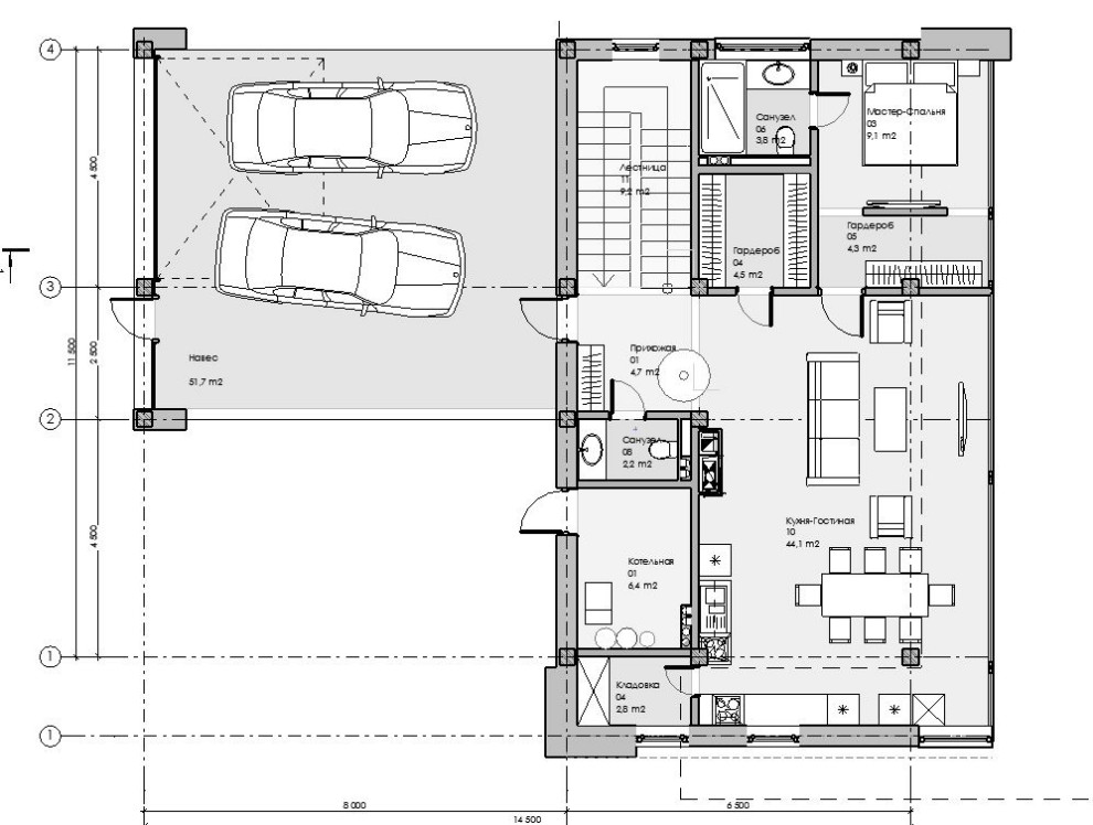 Minimal modern house 207+198