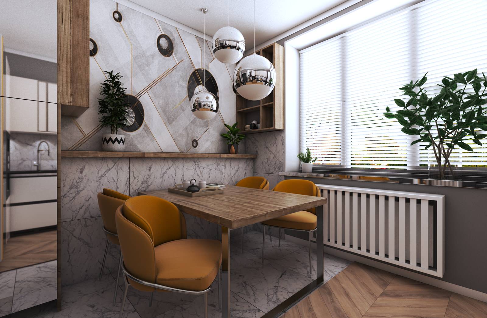 Кухня с яркими акцентами для молодой писательницы, жк Крылья