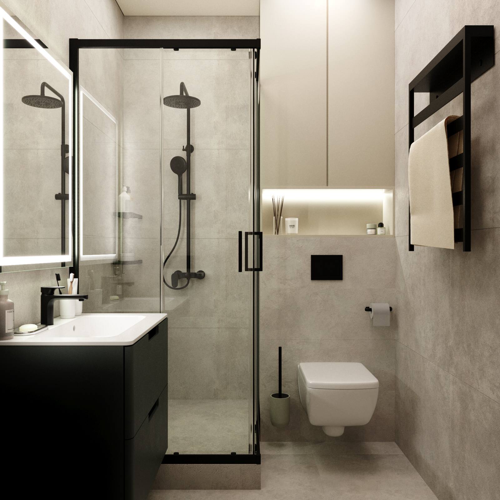 Обложка проекта: 2 санузла в ЖК Высота