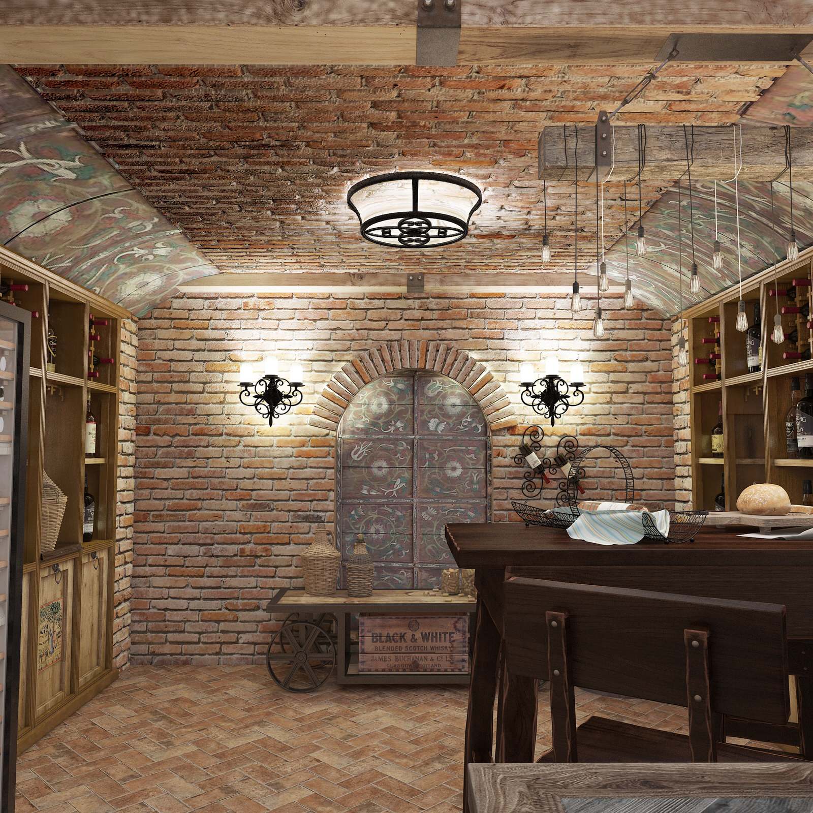 Проект. Интерьер подвала дома (70 м кв)