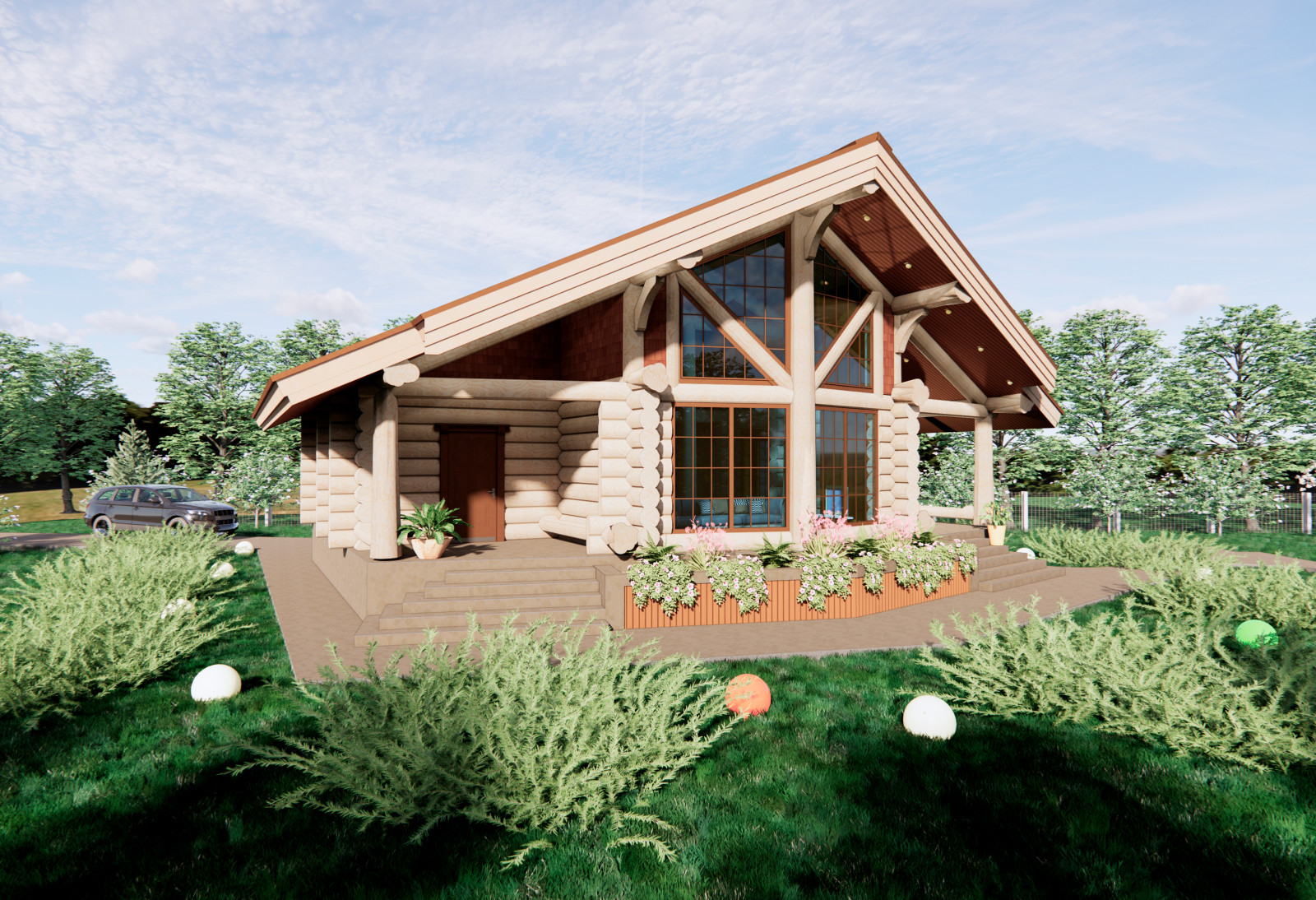 Жилой дом 124 кв.м из бревна ручной рубки