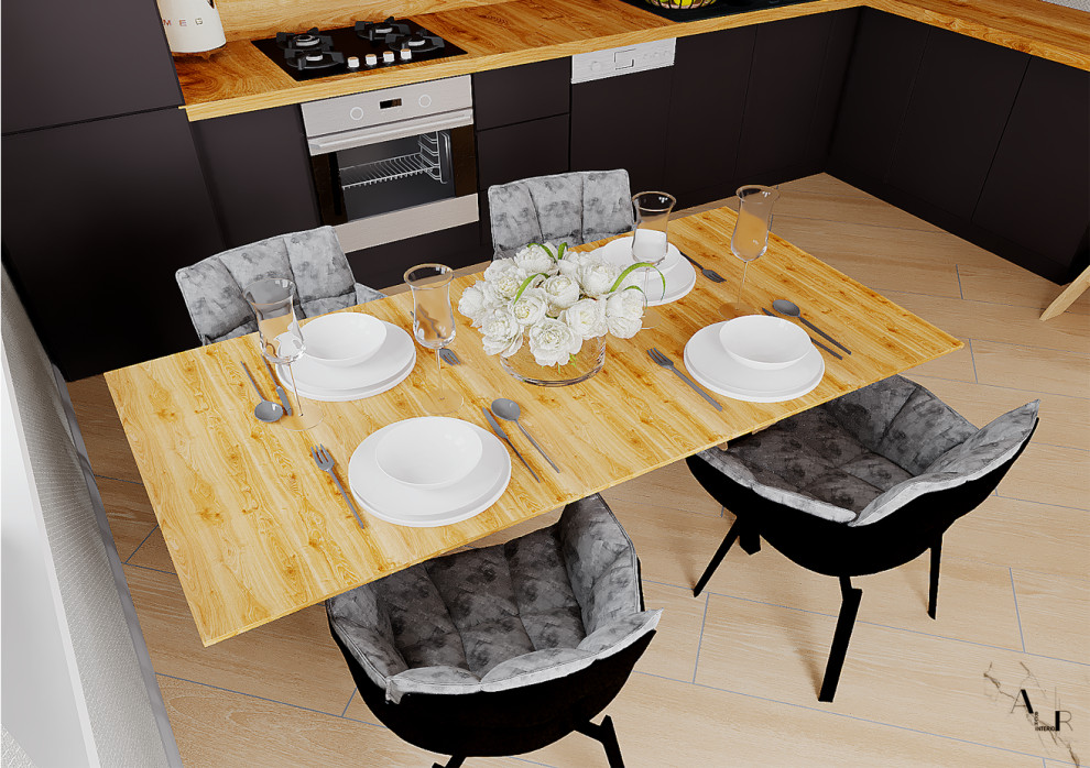 Обложка проекта: Дизайн-проект кухни-гостиной в каркасном доме