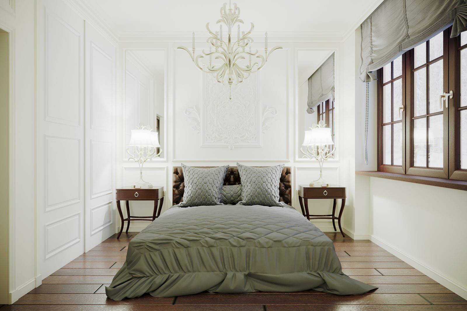 Обложка проекта: Проект визуализации спальной комнаты на 2 человек площадь 12 м кв.