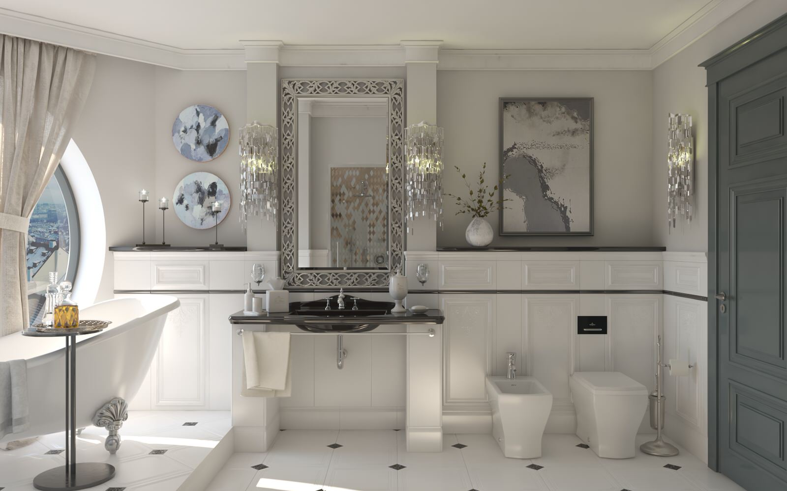 Обложка проекта: Ванная комната в классическом стиле.