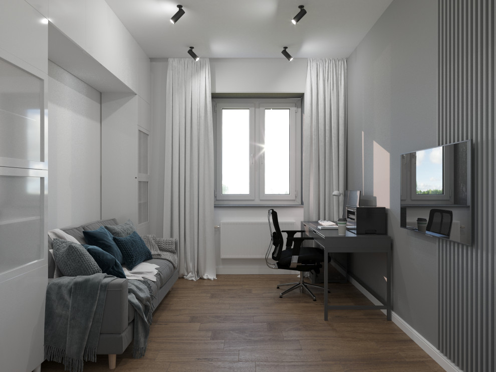 Проект кабинета в спокойных оттенках