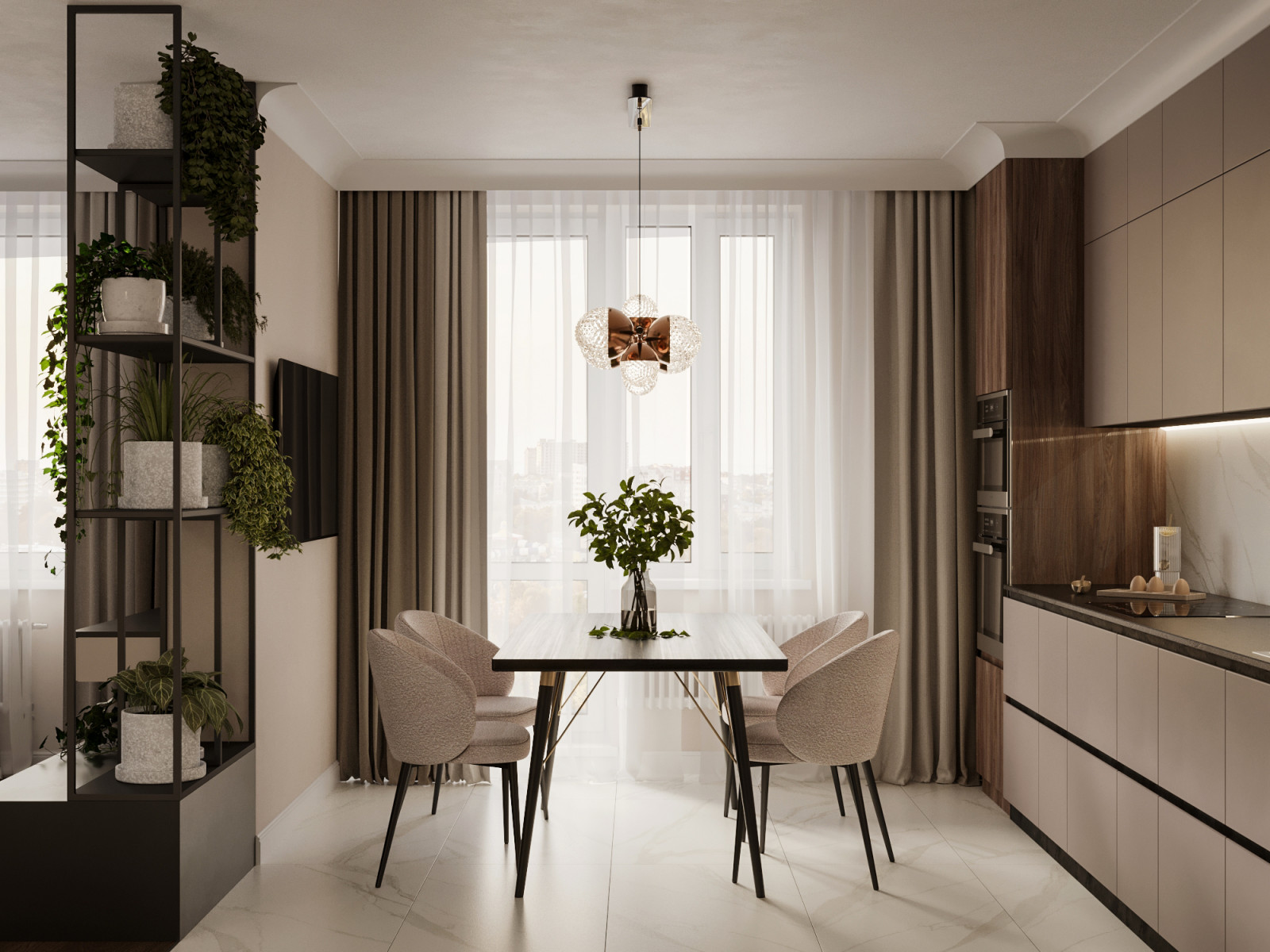 Дизайн проект 3-х комнатной квартиры "Зеленая роща"