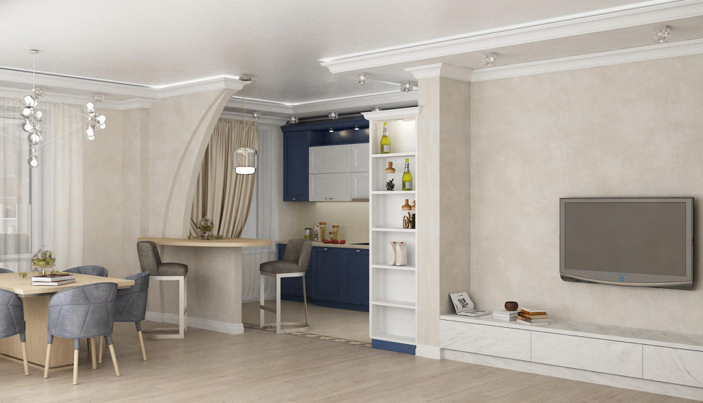 Дизайн интерьера трехкомнатной квартиры