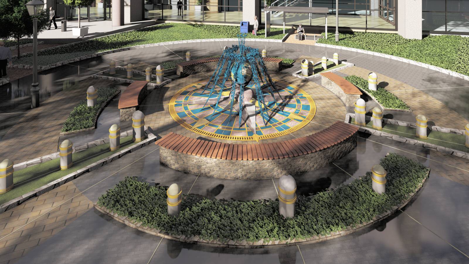 Эскиз -концепт фонтан "Роза ветров"