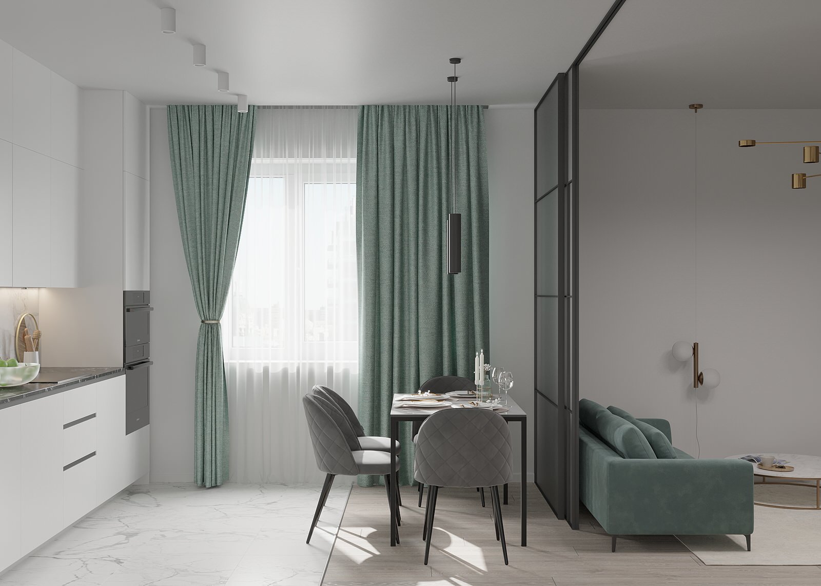 Кухня-гостиная в современном стиле