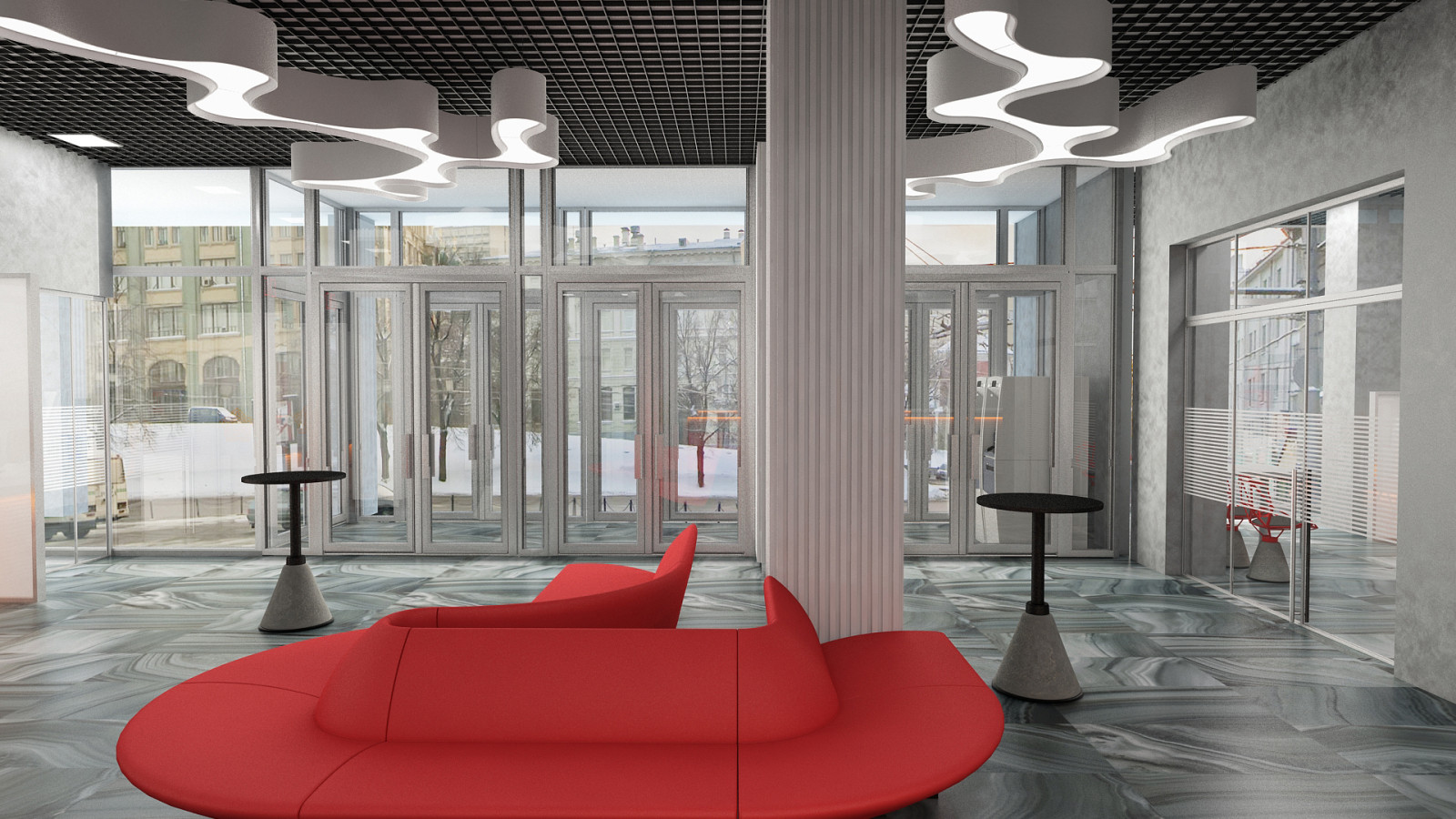 Интерьеры банка  "МИРАФ"