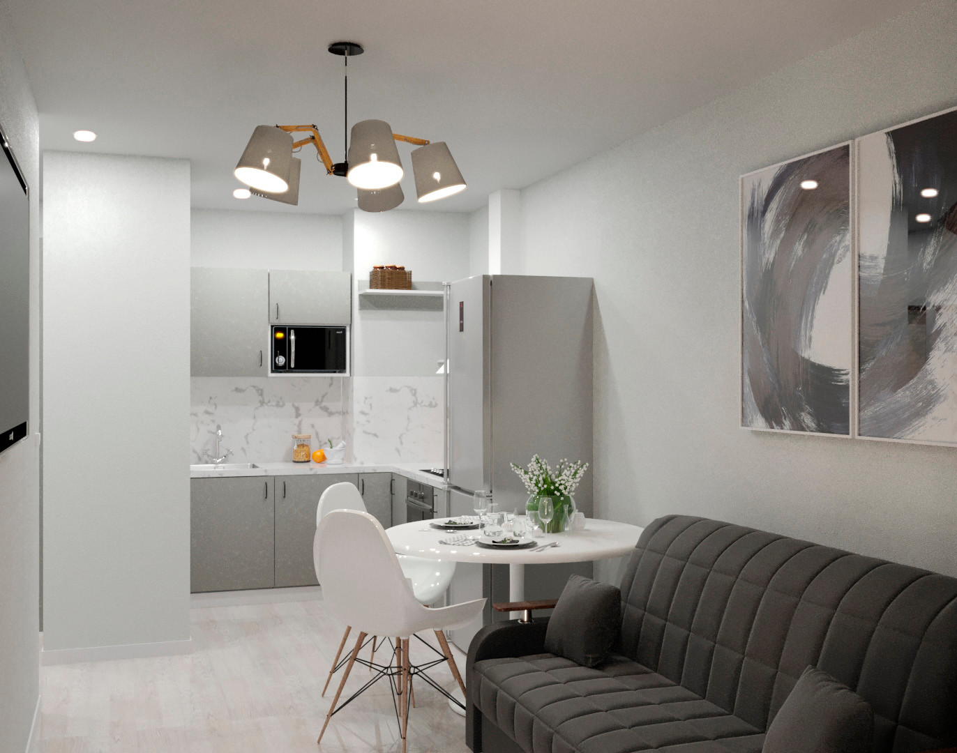 Дизайн кухни-гостиной