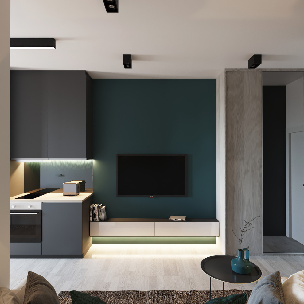 Обложка проекта: Дизайн проект квартиры 34 м2 в стиле "Минимализм"