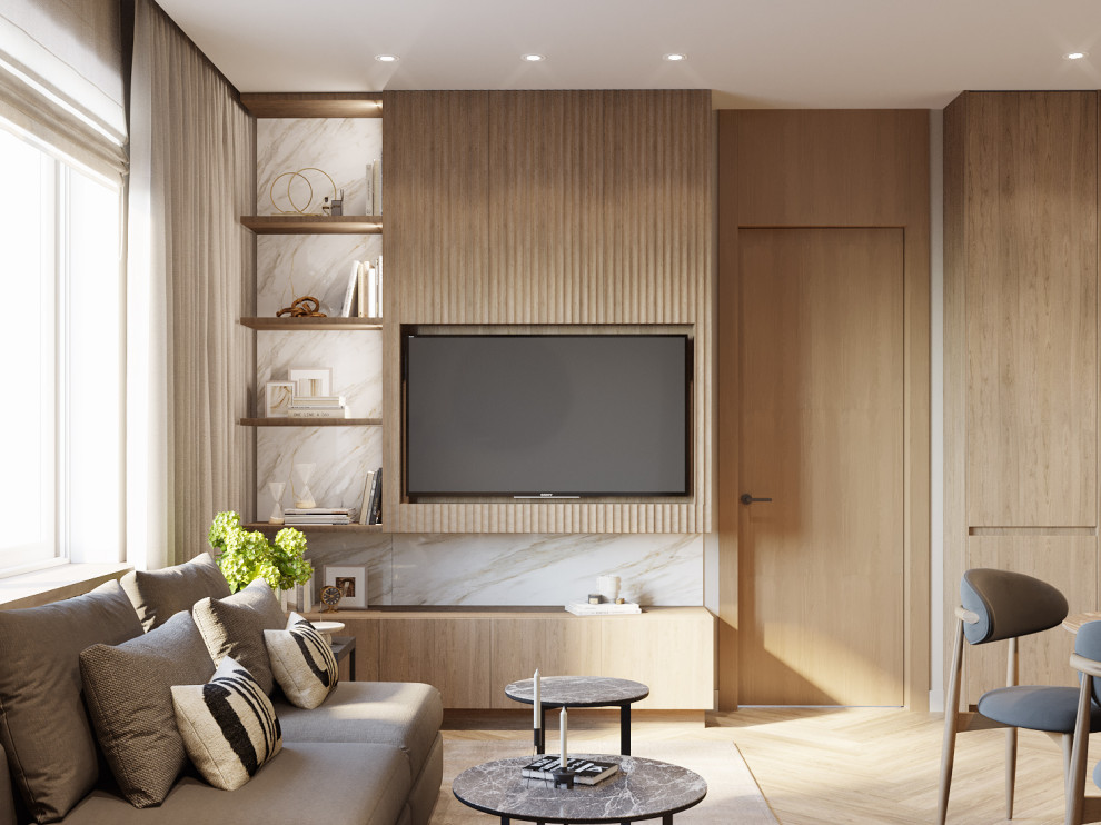 Soft-минимализм в монохромном интерьере трехкомнатной квартиры /ЖК "Балтийский"