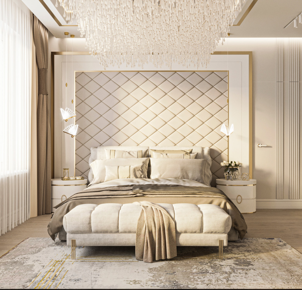Luxury bedroom in gold color
