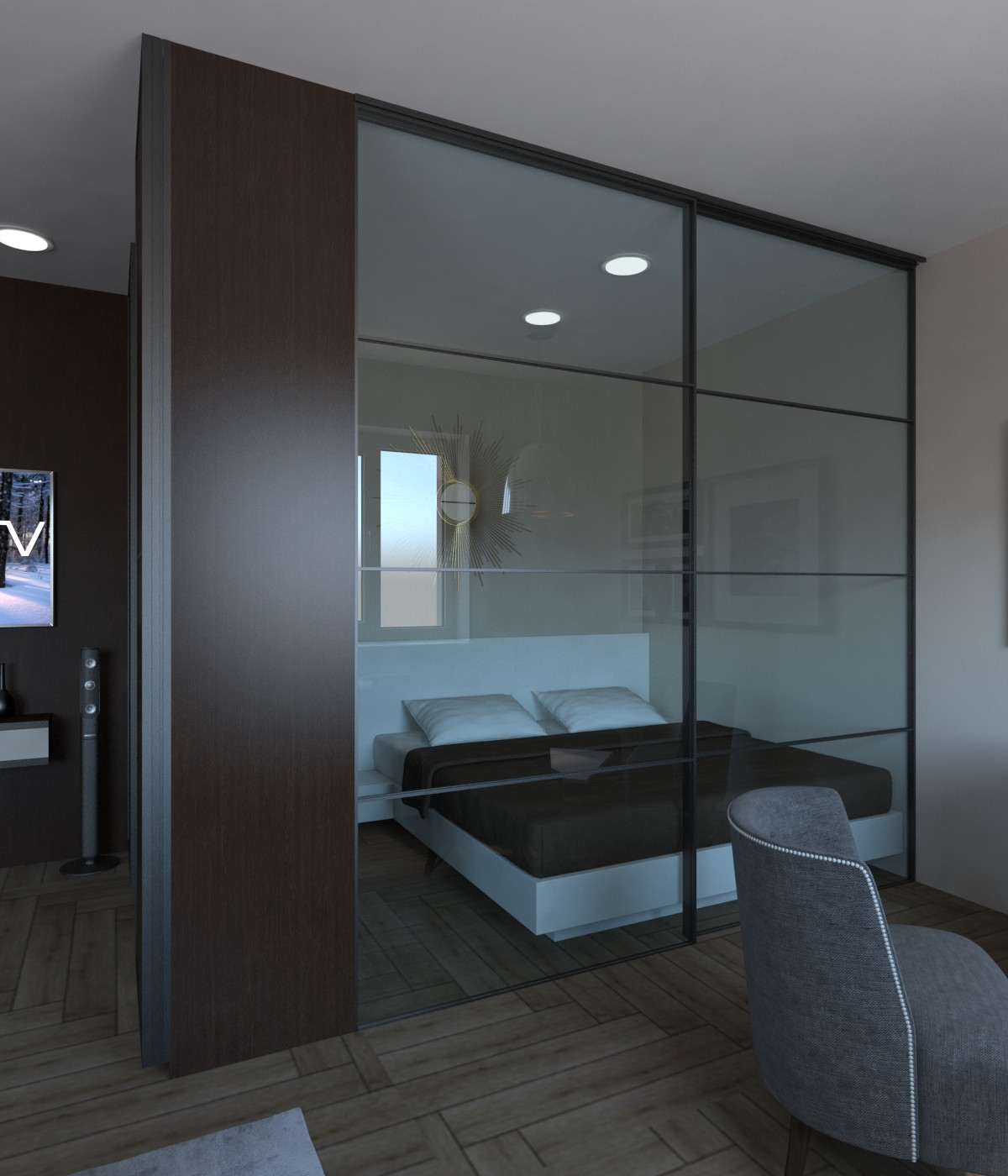 Интерьер студии в ЖК "Резидент парк"