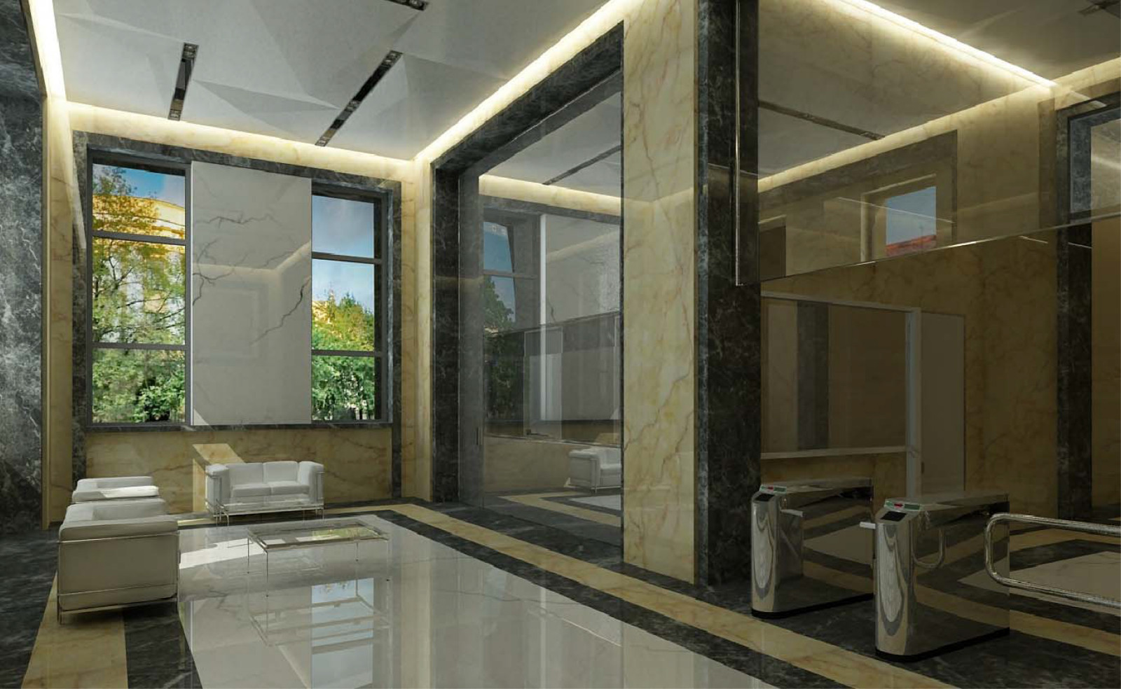 Дизайн-проект интерьера проходной завода в Санкт-Петербурге