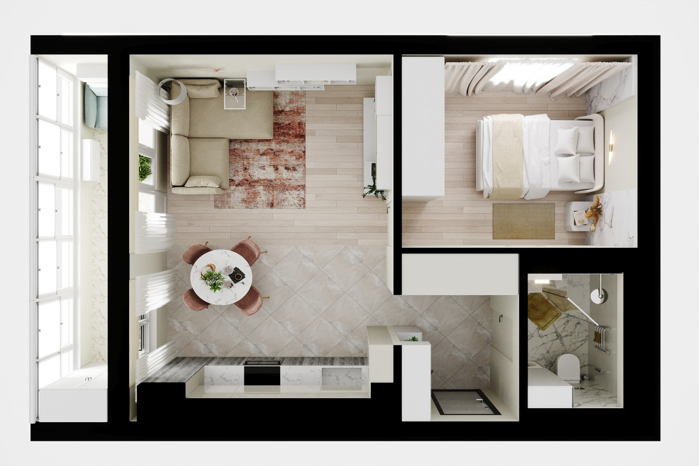 Обложка проекта: Двухкомнатная квартира для женщины