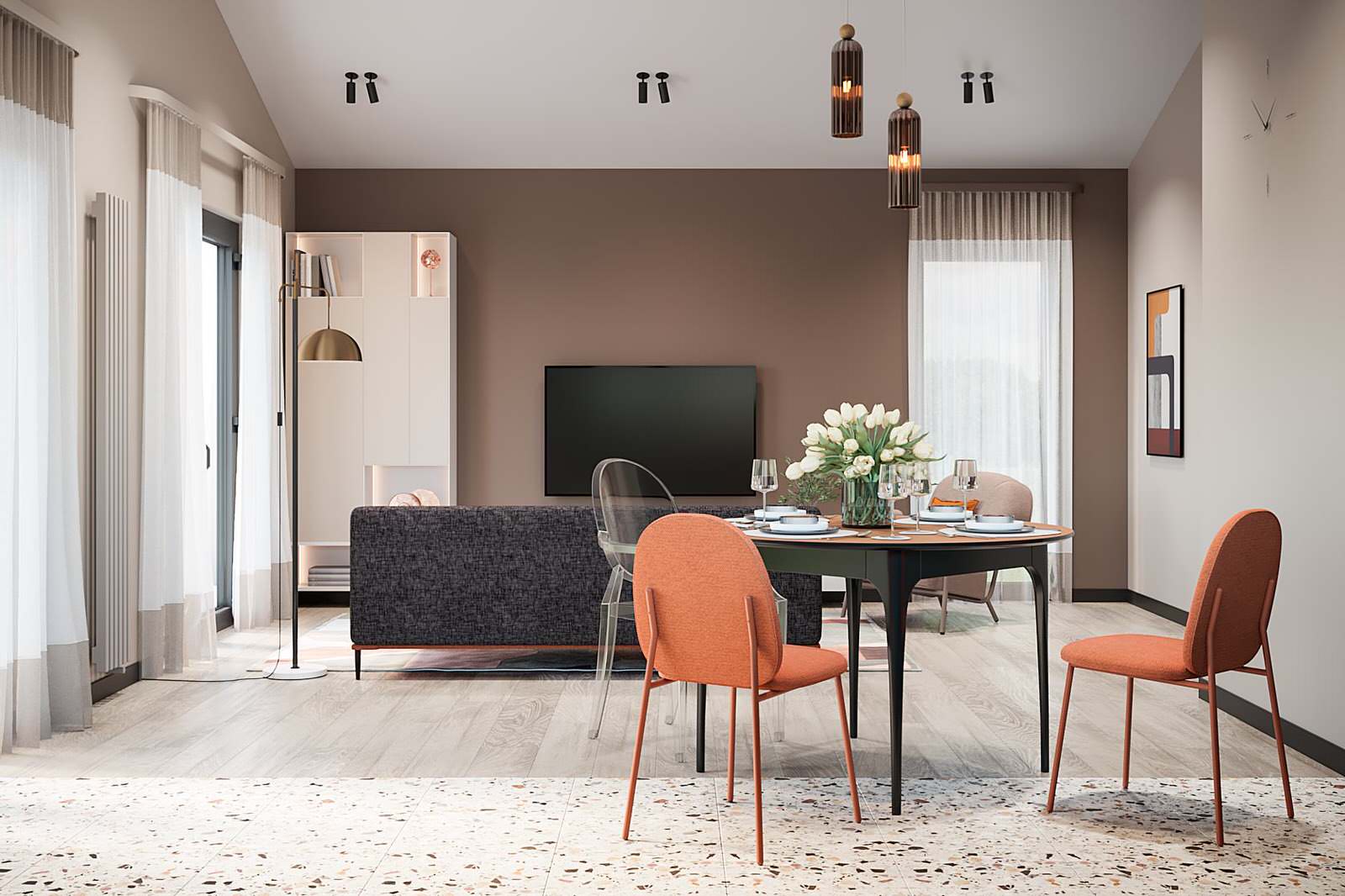 Дизайн интерьера дом 71 м² фьюжн Ольховка Кантри Клаб