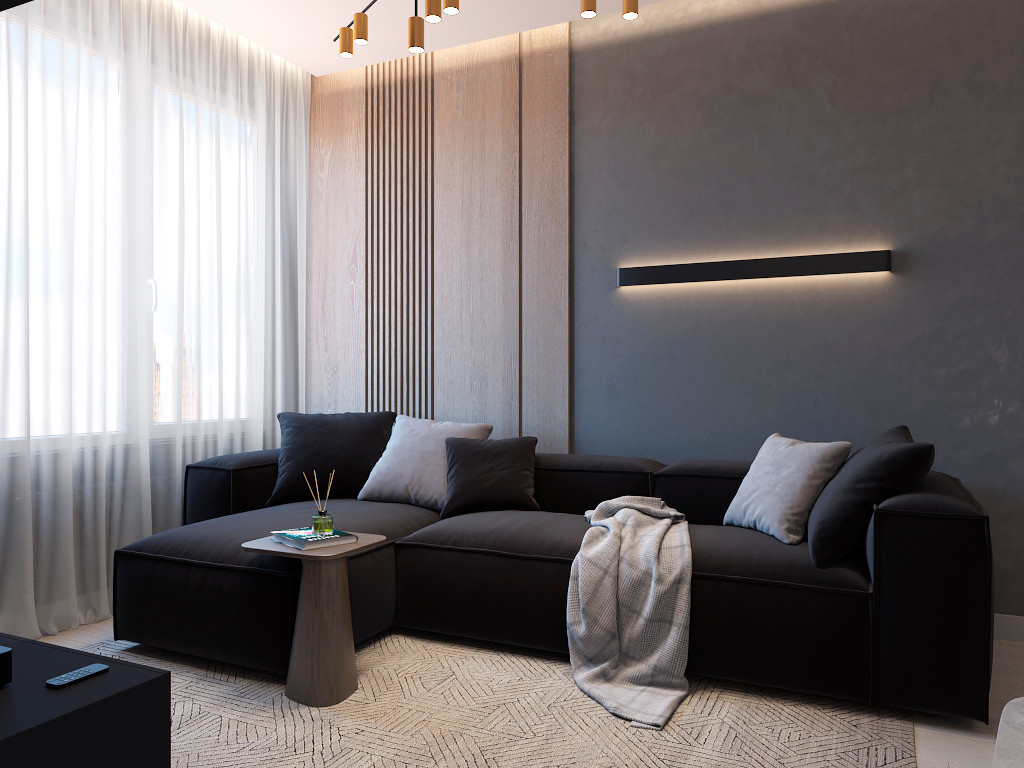 Кухня-гостиная в стиле лофт 25 м.кв