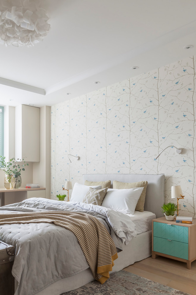 Бело-голубая квартира для юной заказчицы