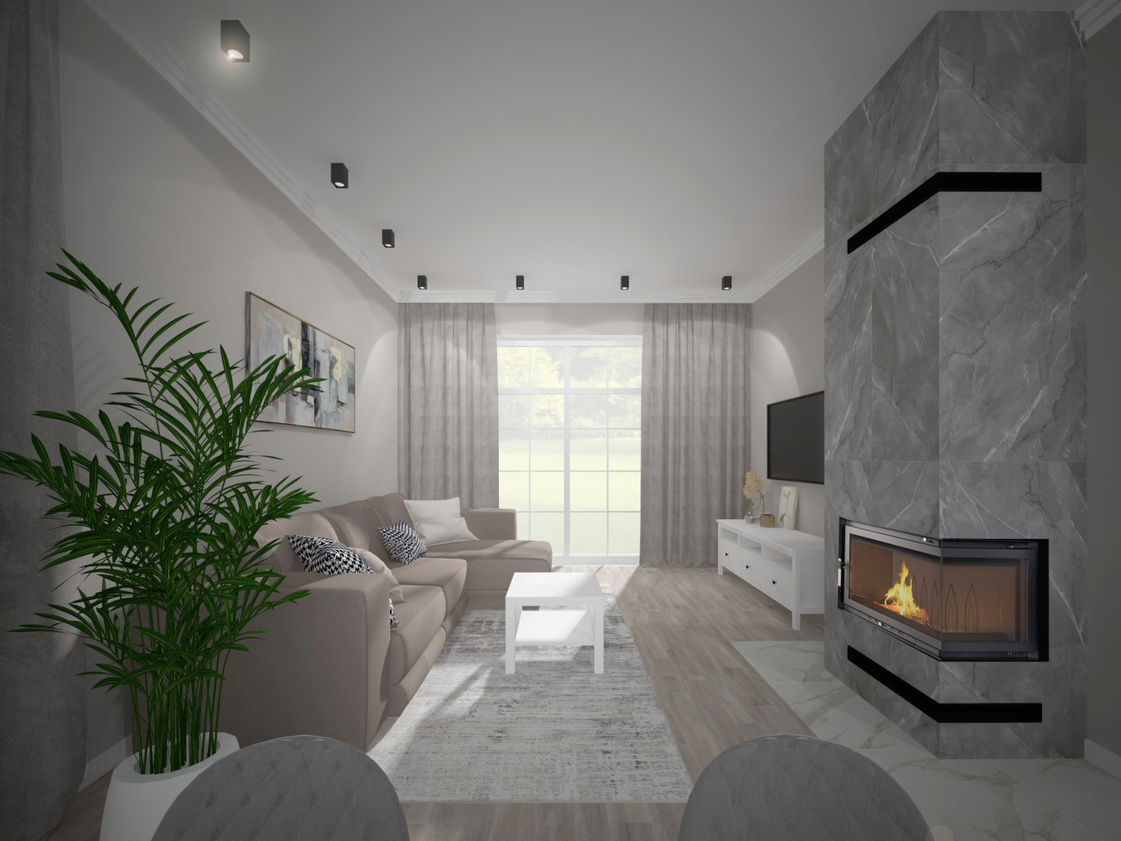 Кухня-гостиная в частном доме.