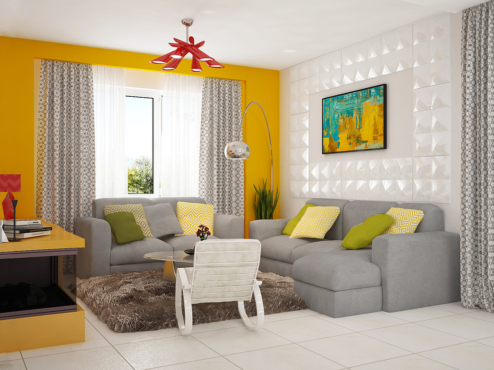 Яркий дизайн дома в стиле Фьюжн