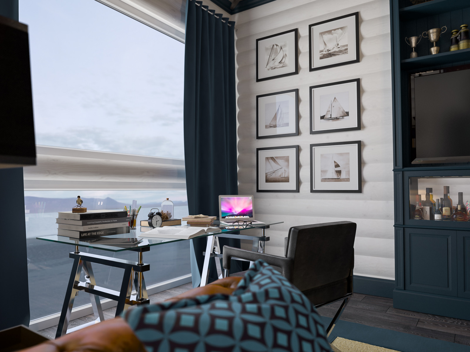 Кабинет в срубовом доме