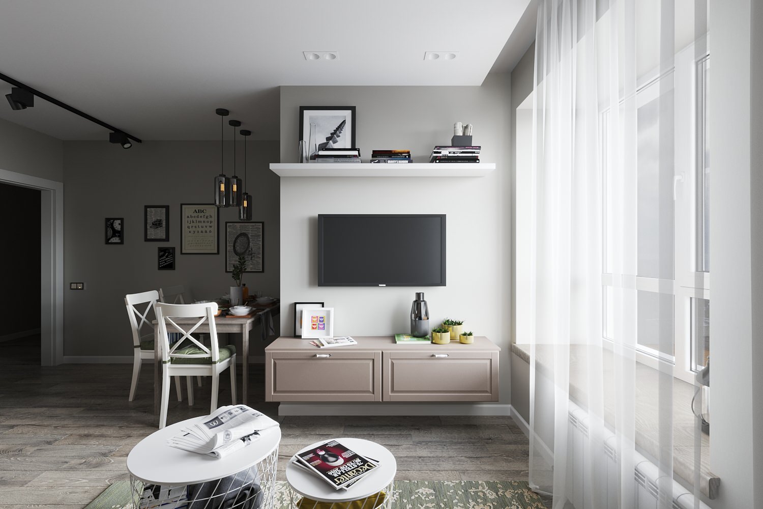 Квартира с элементами лофт и скандинавского стиля