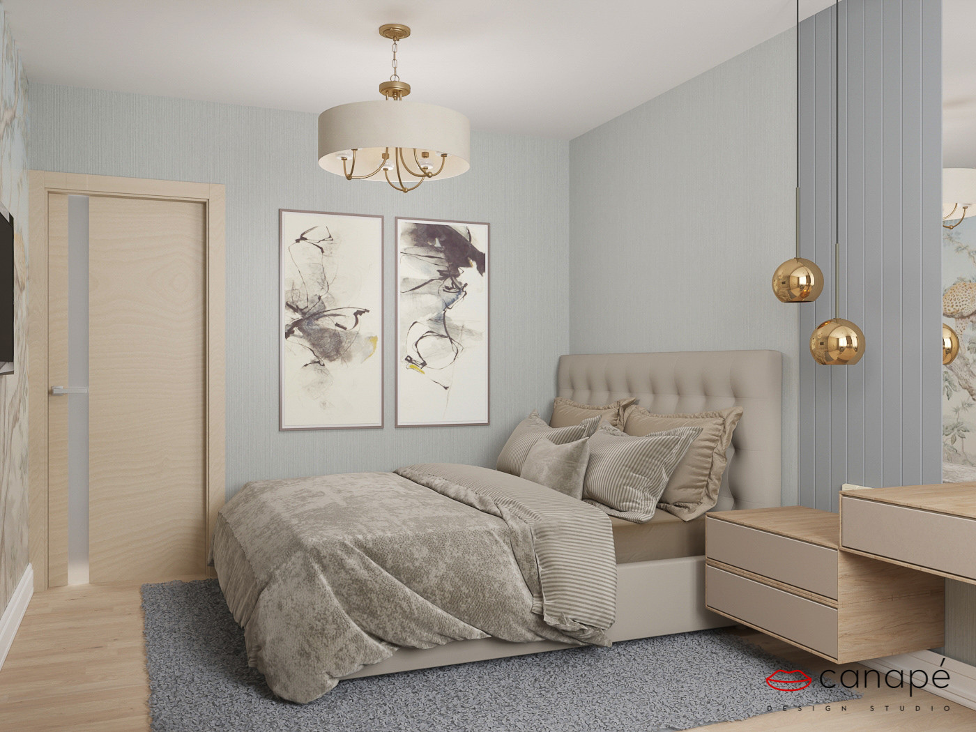 Нюансы синего и горчица