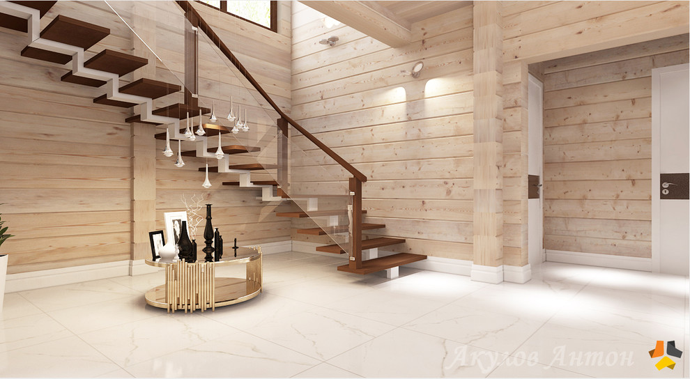 Дизайн-проект коттеджа из клееного бруса. 200 кв.м.