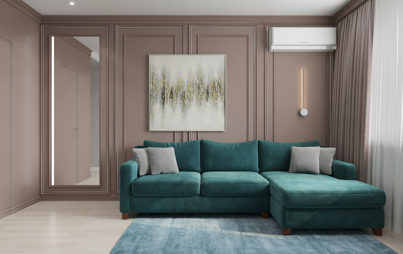 Яркая классика в трехкомнатной квартире