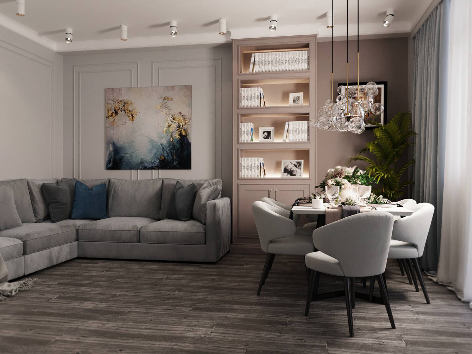 Визуализация кухни-гостиной.