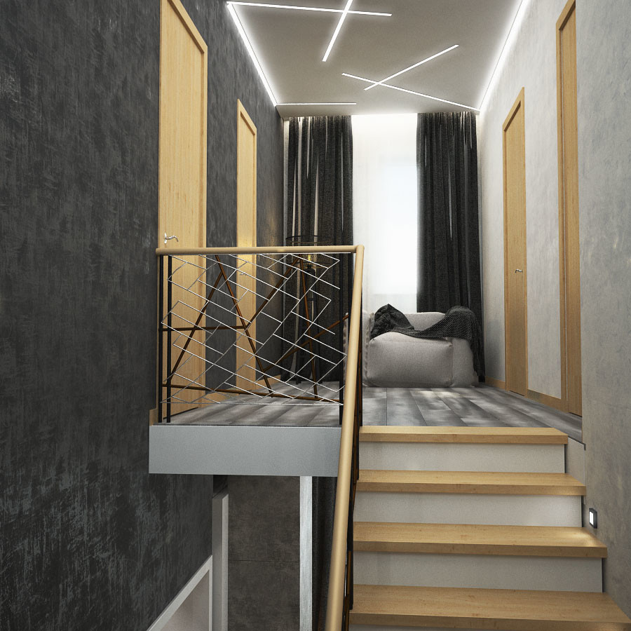 Дом в стиле лофт, хай-тек