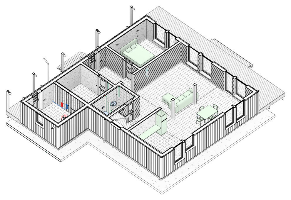 Объемный план 1 этажа