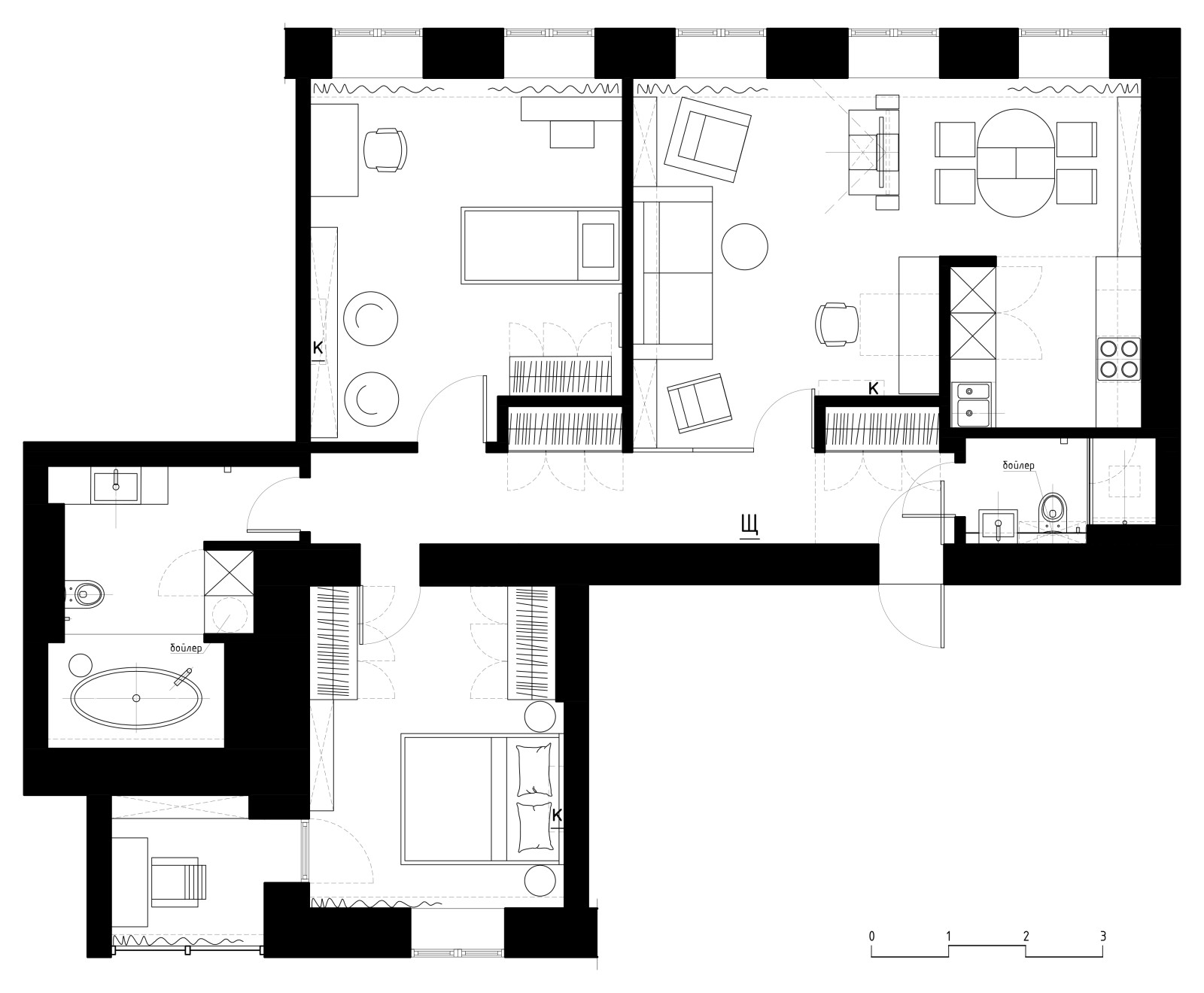 Трехкомнатная квартира 88 м.кв. на 2-ой Красноармейской