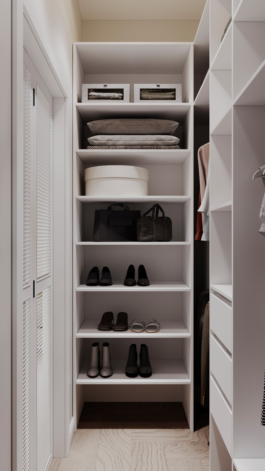 Светлый интерьер с цветовыми акцентами в ЖК Level Стрешнево