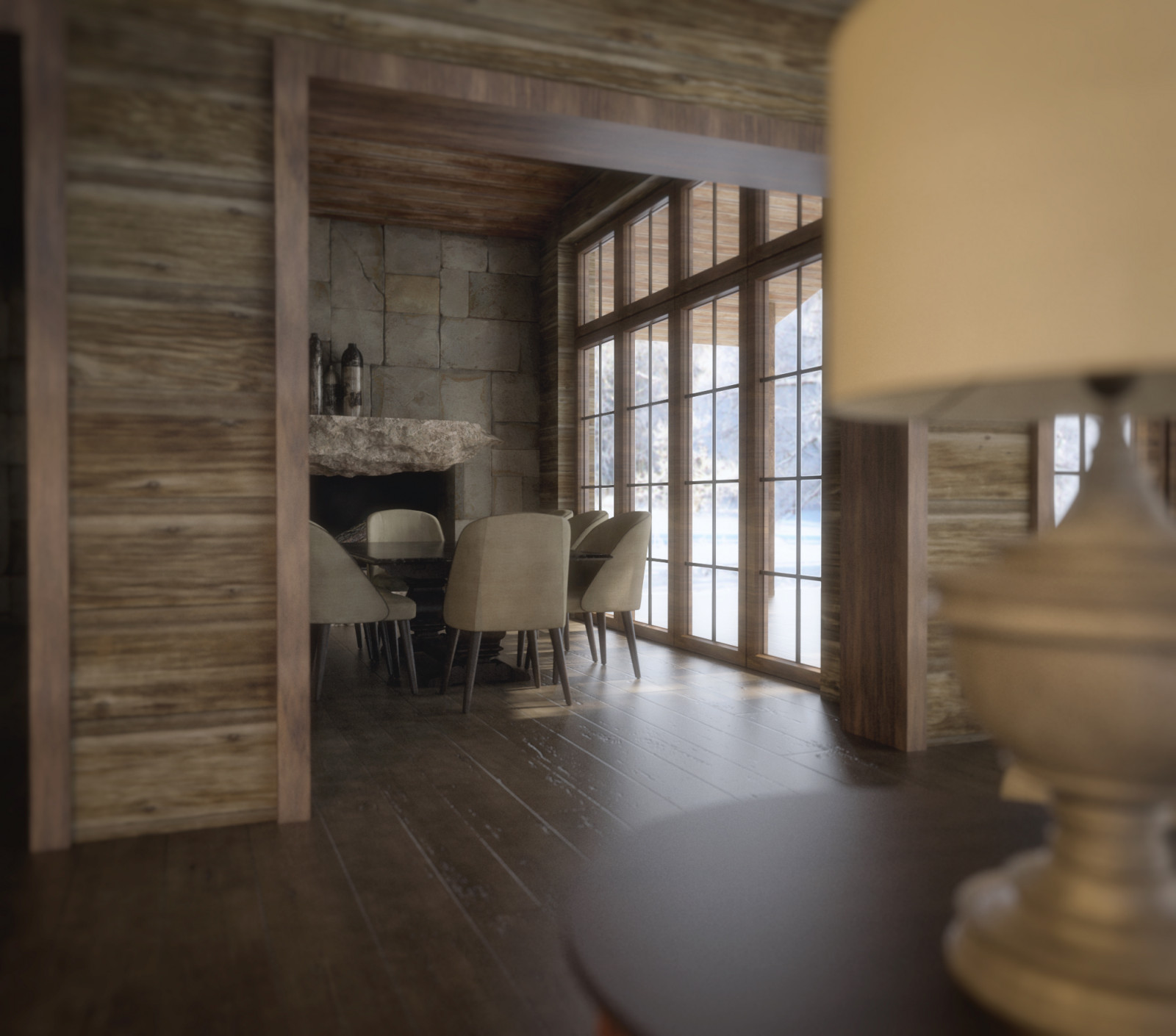 Интерьер деревянного дома.