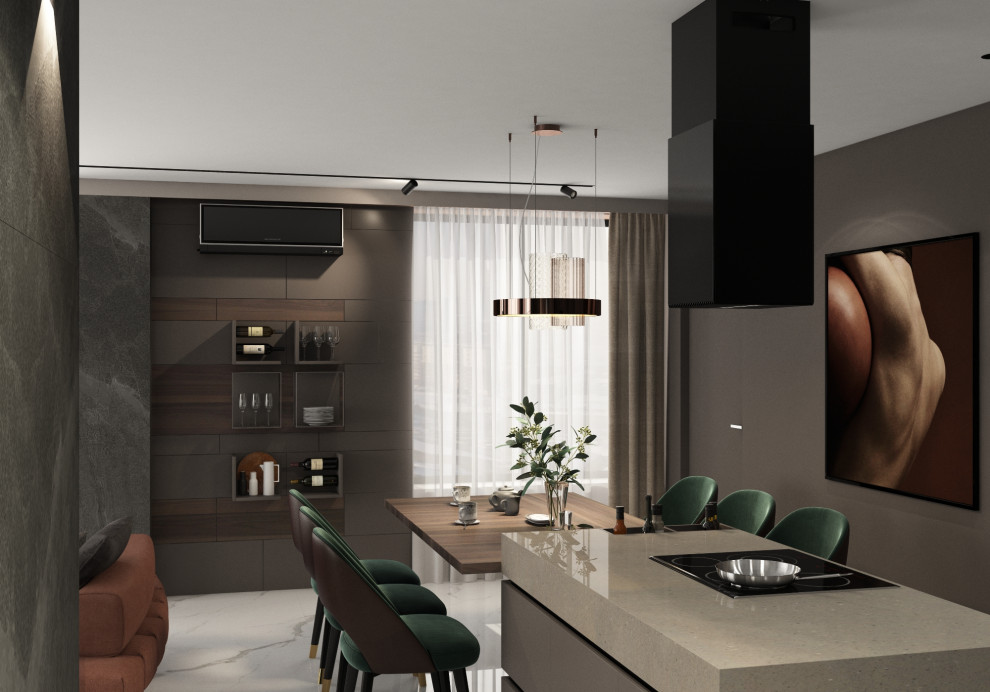 Современный хай тек. Пентхаус в Городе К.