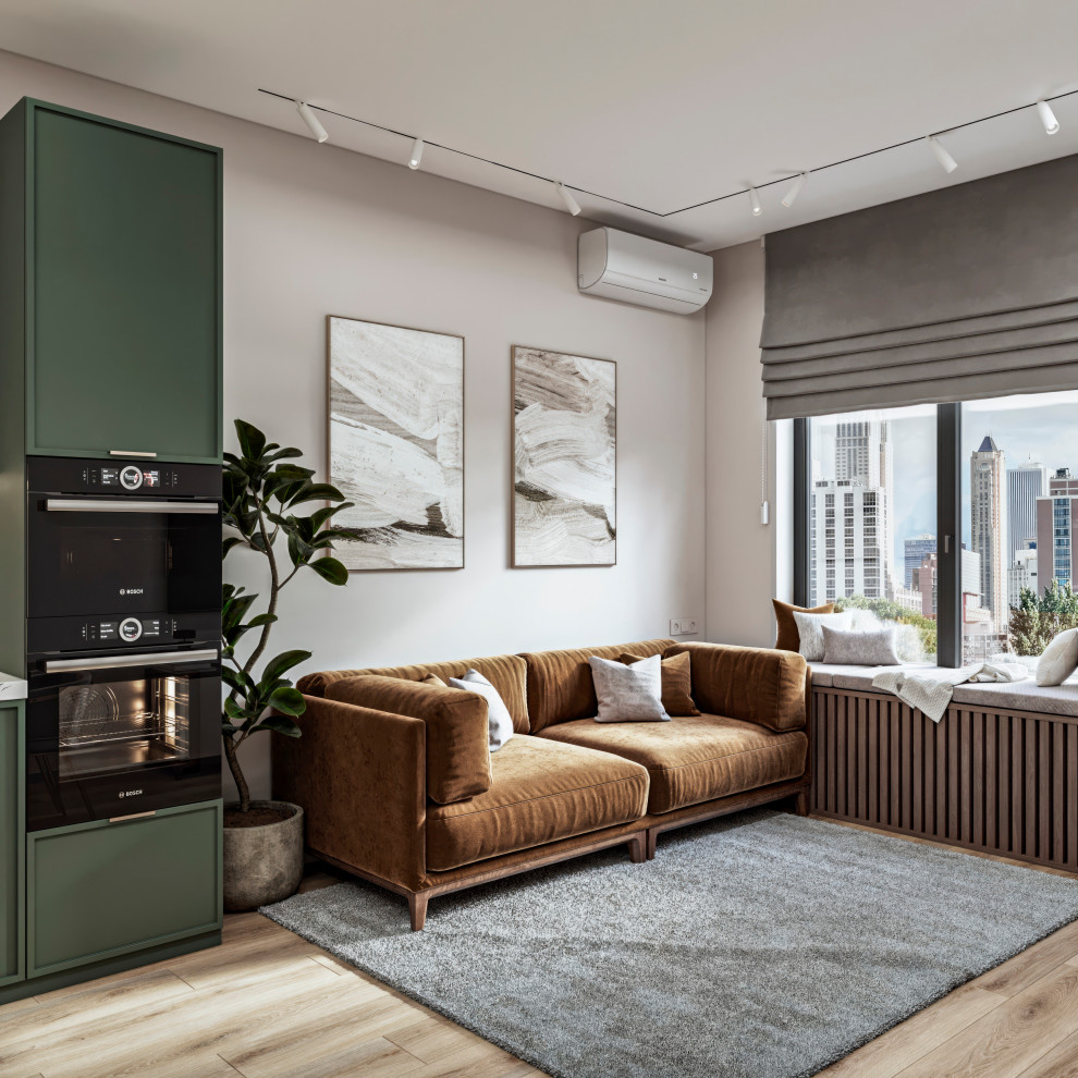 ЖК Level Нагатинская. Кухня-гостиная 20м2