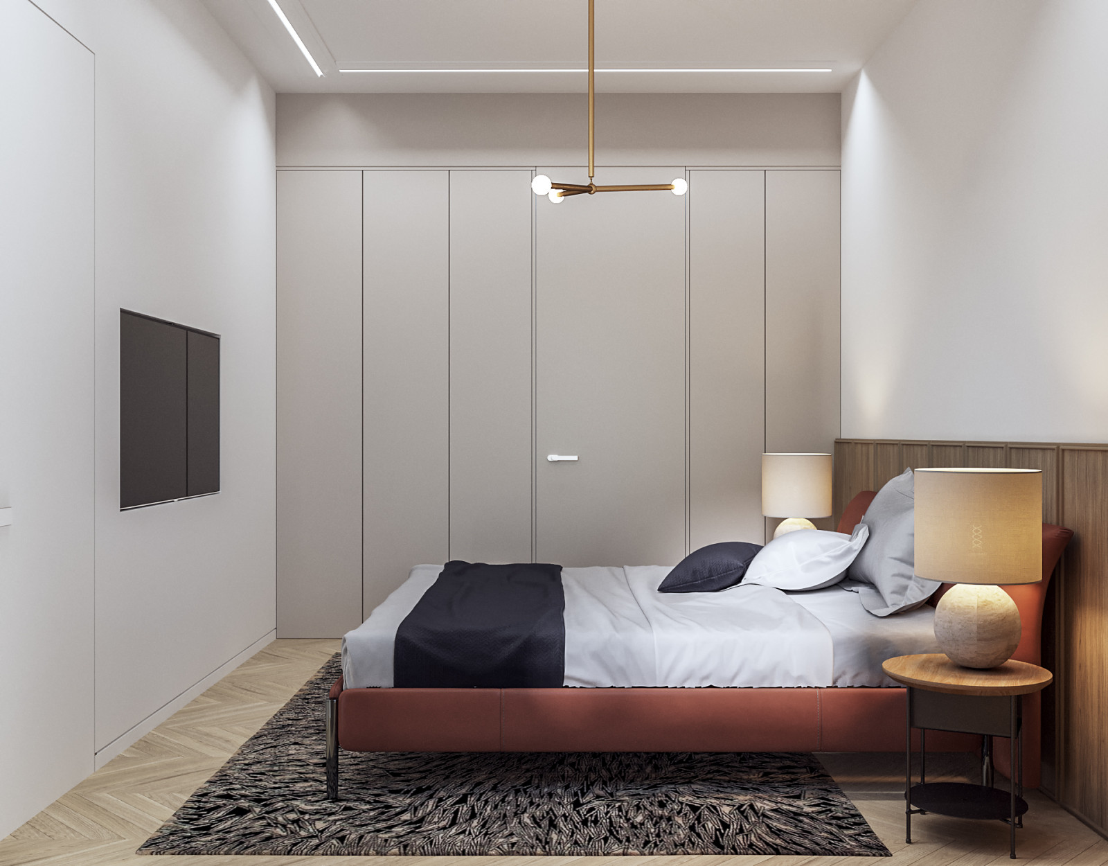 Квартира в стиле минимализмспальня
