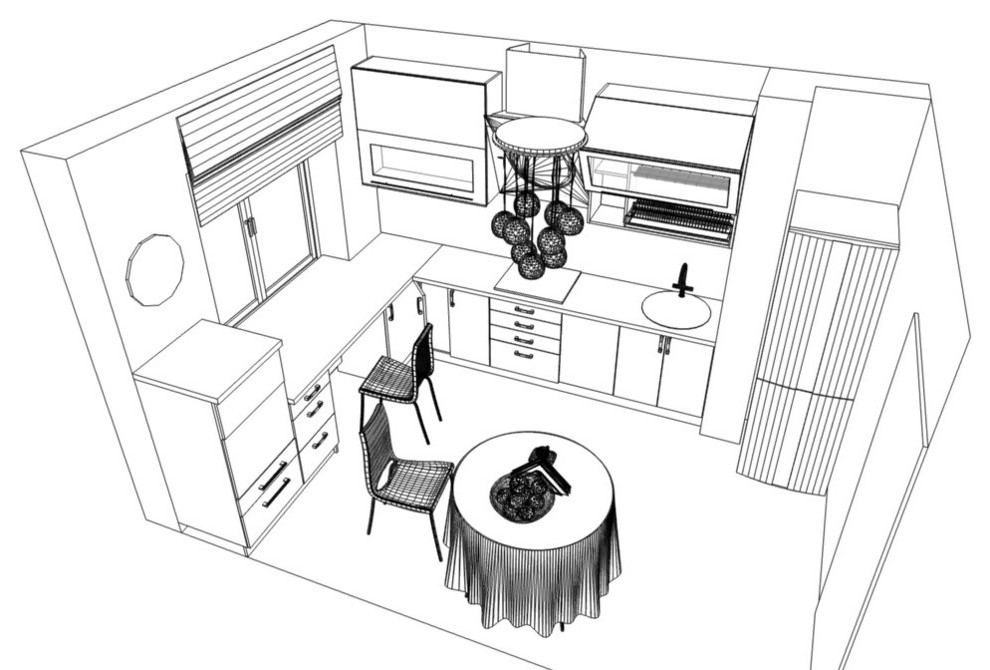 Кухня трёхкомнатной квартиры в панельной 9-этажке