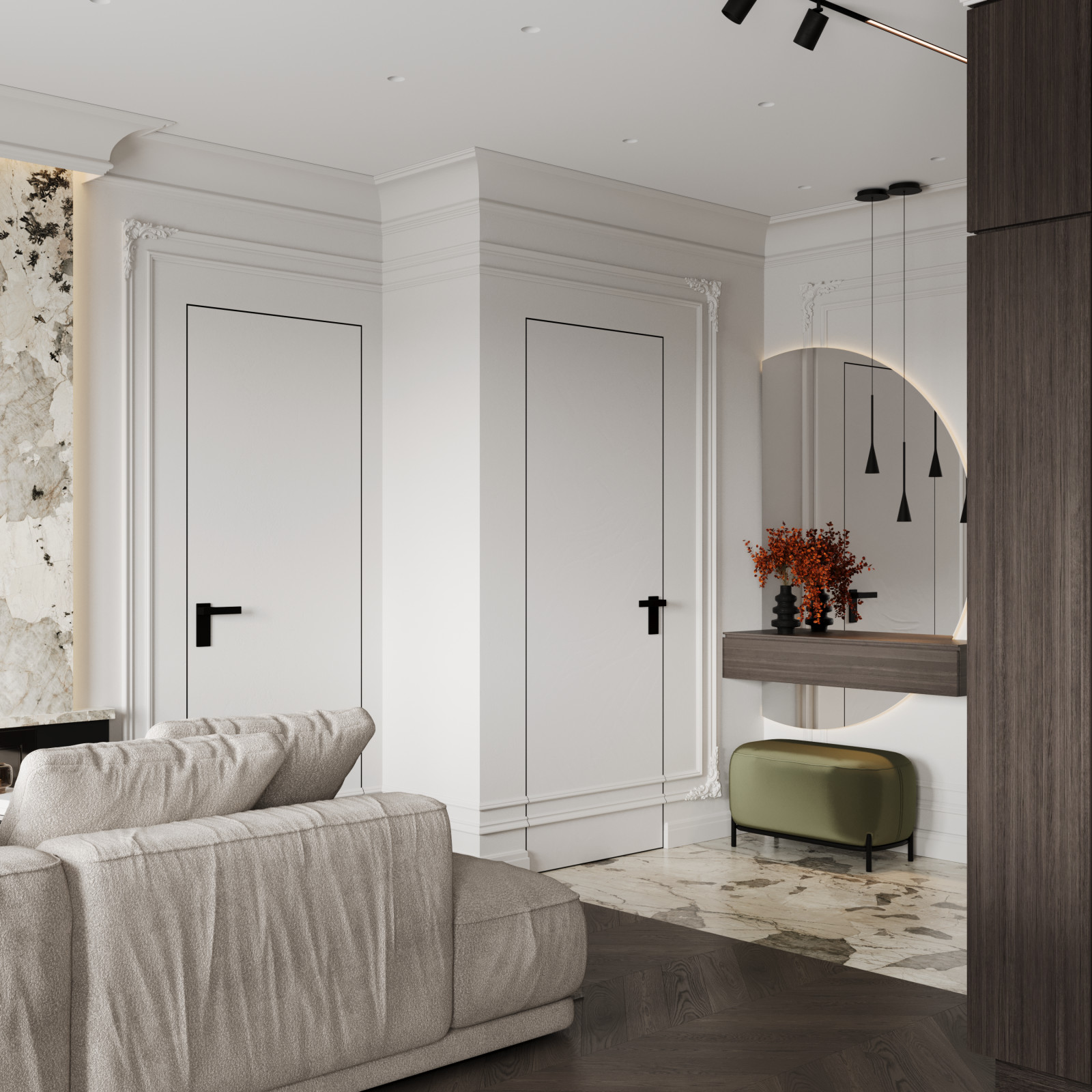 Интерьер современной квартиры в неоклассике